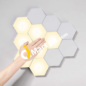 Hexagon Led Wall Lights Touch Control Creative Geometry Panel Warm White With Ac Adapter Eu Plug 10